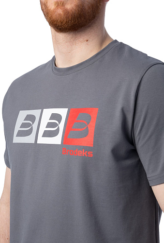 Футболка мужская Brodeks серый р.M(50-52) KS705 купить