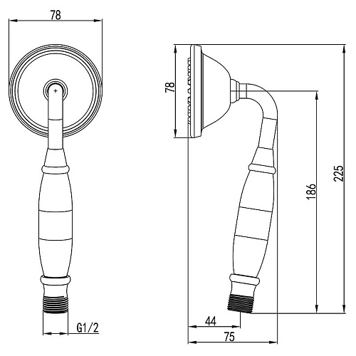 Лейка душевая бронза Lemark LM8007B купить