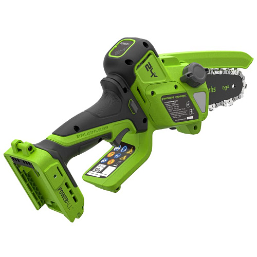 Цепная мини пила аккумуляторная Greenworks CS2410A,  24V, 10см, без АКБ и ЗУ "тушка" (CS2410AA1) купить
