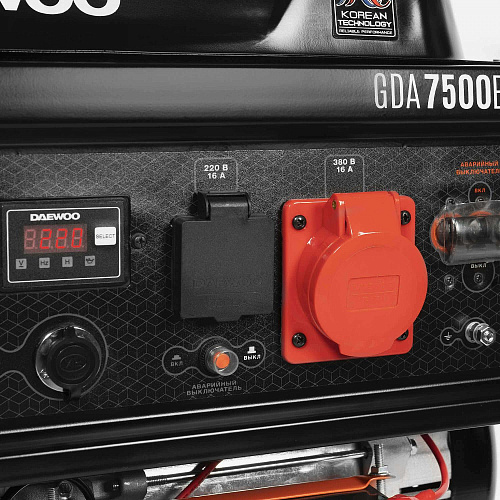 Генератор DAEWOO GDA 7500E-3 бензиновый  эл.запуск 6.5/6.0кВт 220В/380В бак 25л купить