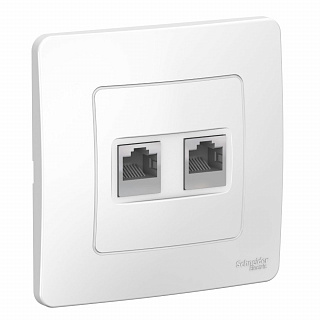 Розетка Blanca BLNIS045451 компьютерная RJ45 с/у двойная кат.5Е белый купить
