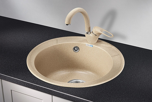 Мойка кухонная Granula Standart ST-4802 круглая d48cм с отверстием под смеситель бежевый купить