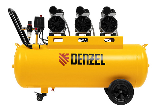 Компрессор безмаслянный малошумный Denzel DLS 1800/100 1.8кВт 345л/мин 58028 купить