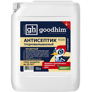 Антисептик трудновымываемый GOODHIM N320 бесцветный 03161 10 л купить