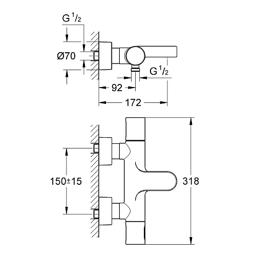 Смеситель Grohtherm 3000 Cosmopolitan для ванны термостатический цвет хром, GROHE 34276000 купить