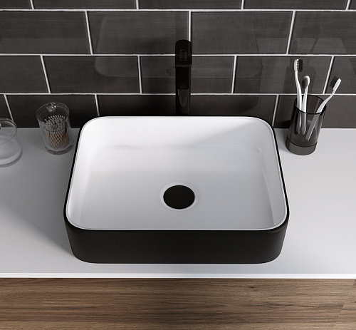 Раковина Grossman GR-4043BW черный, белый 505*390*140мм Grossman GR-4043BW купить