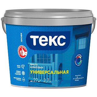 Эмаль акриловая УНИВЕРСАЛЬНАЯ белая матовая ТЕКС. 2,7л купить