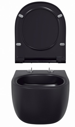 Унитаз подвесной Berges Wasserhaus Ego Black 082125 безободковый с сиденьем дюропласт черный матовый купить