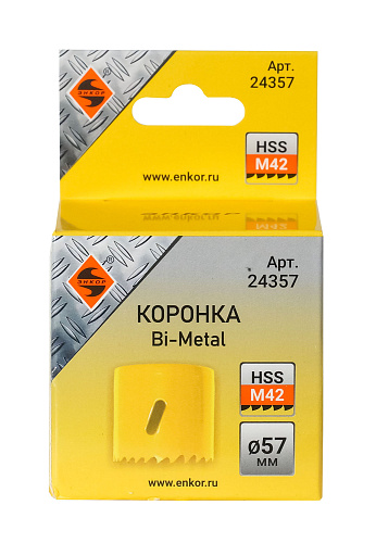 Коронка универсальная Энкор Bi-Metal ф57мм М42 (HSS-Co 8%) (24357) купить