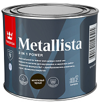 Краска по ржавчине Tikkurila METALLISTA молотковый черный 0.4 л