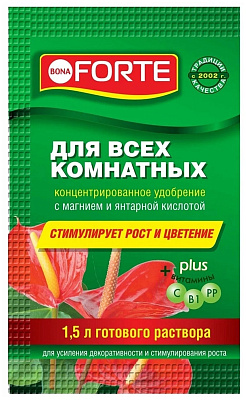 Удобрение жидкое минеральное для комнатных растений пакет 10 мл Bona Forte BF24010001 купить