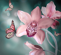 Фотопанно "Бабочки" 3 полотна, 300*238 см, Divino Decor А1-046