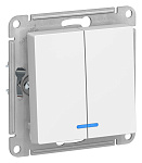 Выключатель Atlas Design ATN000153 2кл сх5a c подсветк. белый Выключатель Atlas Design ATN000153 2кл сх5a c подсветк. белый