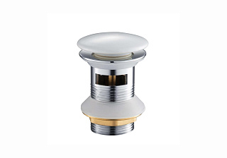Набор сливной для раковины Push-open с переливом и крышкой Aquatek AQ6005CW белая  купить