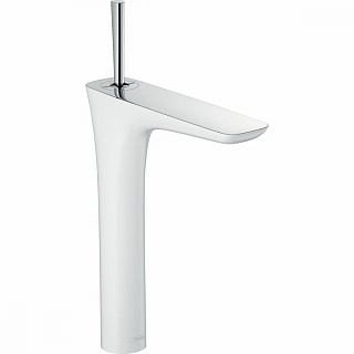 Смеситель HANSGROHE PuraVida 15072400 для раковины с высоким изливом белый/хром купить
