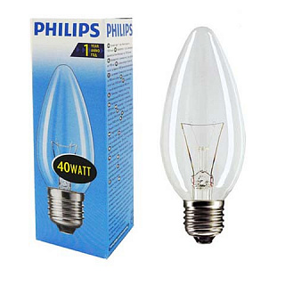 Лампа накаливания Philips B35 40W E27 прозрачная купить