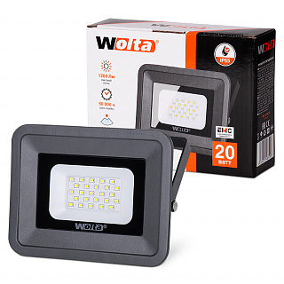 Прожектор светодиодный WFL-20W/06 черный  корпус 5500К 20Вт  IP65 холодный свет купить