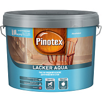 Лак Pinotex Lacker Aqua 10 на водной основе для мебели и стен матовый бесцветный (9л)