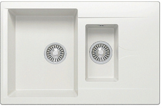 Мойка кухонная Polygran Brig-770 473400 прямоугольная 2 чаши 77*50см белый хлопок №36 купить