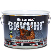Антисептик гибридный лессирующий Акватекс ВИКИНГ для дерева белый (9л)
