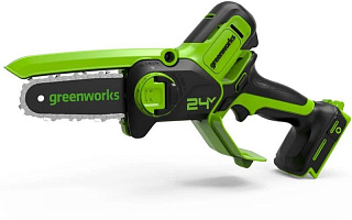 Пила цепная аккумуляторная Greenworks G24MCS10 (1/4"-1.1-26) сумка 24В шина-4"/10 см без акк и з/у(тушка) (2008207) купить