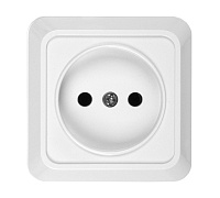 Розетка 2 полюса с заземлением открытой установки Альфа IP20 16A 250В белый