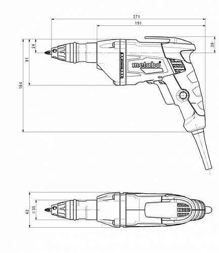 Винтоверт Metabo SE 2500 600Вт 11Нм 2500об/мин 620044000 купить