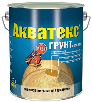 Грунт-антисептик для наружных и внутренних работ бесцветный Акватекс 96006 (2,7л) купить