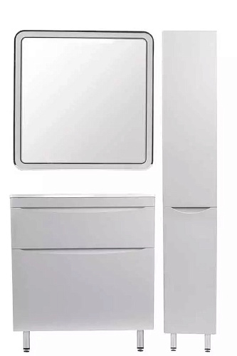 Тумба Бергамо 80 мини с умывальником Каре 80 Люкс PLUS напольная, белый, Styli Line СС-00002314 купить