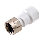 Муфта с накидной гайкой полипропилен D20-1/2" белый цвет РВК 020611