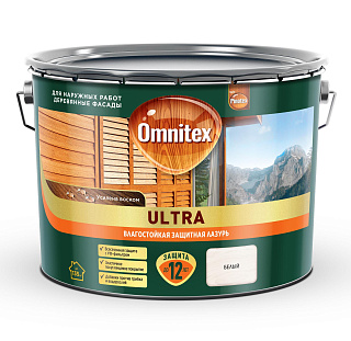 Лазурь влагостойкая Omnitex by Pinotex Ultra Pinotex 50035855 Белый (9л) купить