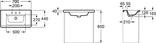 Тумба подвесная GAP 70 с раковиной GAP 70 белый матовый ROCA ZRU9302733/327471000 купить