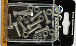 Болт нержавеющий DIN 933 М 5x16 с гайкой DIN934 10шт Fixbox 560150