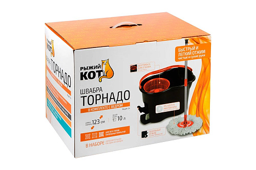 Швабра Торнадо MopM-24 в комплекте с ведром Рыжий кот 109134 купить