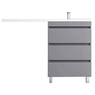 Тумба Даллас ЛЕОН 120 и раковина Леон 120 напольная 3 ящика серый Style Line СС-00002449/00002437 купить