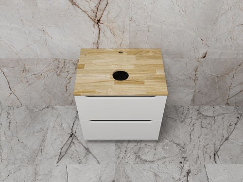 Тумба подвесная со столешницей Бали 70 и раковина MODUO 50 SQUARE Style Line ЛС-00002338 БЕЛЫЙ СОФТ купить