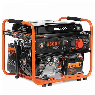 Генератор DAEWOO GDA 7500E-3 бензиновый  эл.запуск 6.5/6.0кВт 220В/380В бак 25л купить