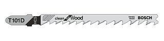 Пилка для лобзика Bosch T101D (100шт) HCS Clean for Wood (2608637877) купить