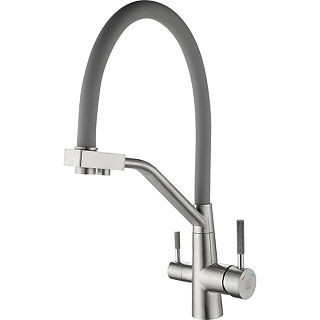 Смеситель для кухни  под питьевую воду SOLID с гибким изливом ARGOTECH 35-11 SOLID grey серый купить