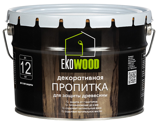 Пропитка декоративная для древесины EKOWOOD махагон (9л) купить