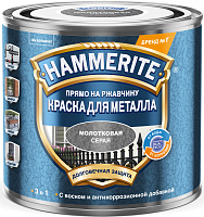 Грунт-эмаль по ржавчине 3в1 Hammerite молотковый серый 5253837 (0.5л)
