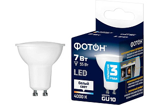 Лампа светодиодная LED-MR16 23995 7W GU10 4000K Фотон 9205724 купить