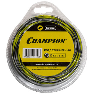 Леска (корд триммерный) Champion Tornado 3.0мм*12м квадрат витая 3-х компонентная (C7052) купить
