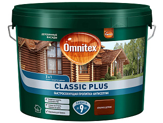 Пропитка-антисептик Omnitex by Pinotex Classic Plus 3 в 1 Красное дерево (9л) купить
