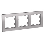 Рамка Schneider Atlas Design алюминий 3-местная ATN000303 