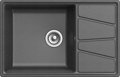 Мойка кухонная GranFest VERTEX GF-V-780L прямоугольная 1 чаша универсальное крыло графит купить
