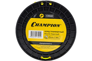 Леска для триммера корд триммерный Round 3.0мм*164м круглая желтая на катушке Champion C5020 купить