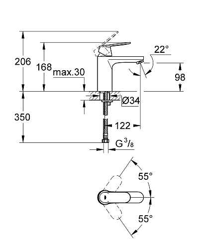 Смеситель для умывальника Grohe Eurosmart Cosmopolitan (23327 000) купить