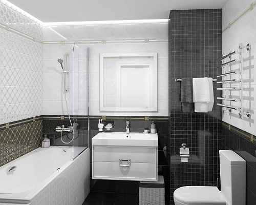 Декор мозаичный Royal черный 20*60см Laparet MM60074 купить