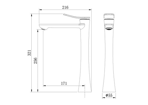 Смеситель для раковины высокий  Advans Grossman 520.K35.09.100 хром купить